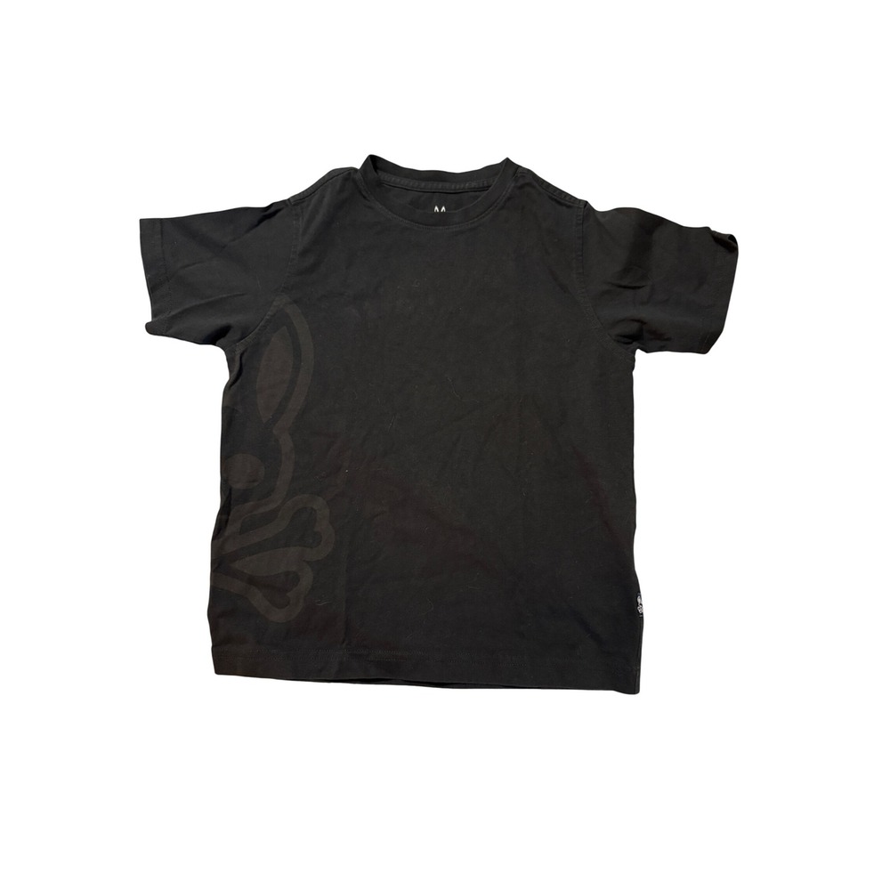 Psycho Bunny Kid Black Short Sleeve Tee Size Small 7/8 Graphic 100% Pima Cotton